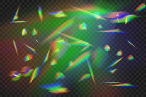 cristal e joia, prisma, brilho. arco Iris brilhando brilhos vetor set.realistic diamante reflexão, arco Iris luz ótico efeito colorida coleção, brilhante espectro brilho raios.