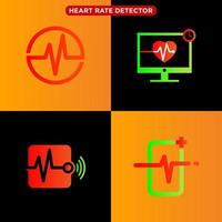 coração detector logotipo agrupar vetor