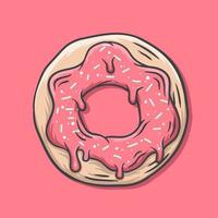 doce donuts mão desenhada ilustração vetorial vetor