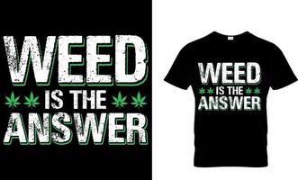 cannabis tipografia t camisa Projeto com editável vetor gráfico. erva daninha é a responder.