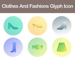 roupas e modas vetor ícone conjunto