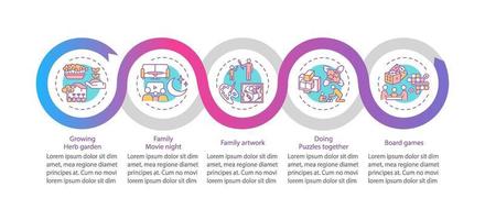 modelo de infográfico de vetor de atividades internas para a família