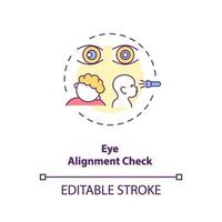 ícone de conceito de verificação de alinhamento de olhos vetor