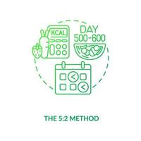 o ícone do conceito verde escuro do método 5-2 vetor
