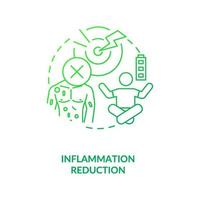 ícone de conceito verde escuro de redução de inflamação vetor