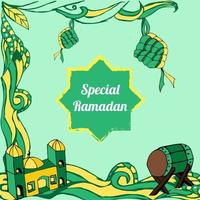 especial desconto Ramadã kareem cheio cor verde vetor