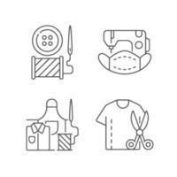 conjunto de ícones lineares de alteração de roupas vetor