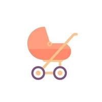 ícone de carrinho de bebê em branco vetor