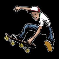 homem fazendo skate truque façanha vetor