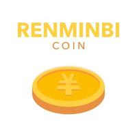 renminbi 3d moeda. adequado para o negócio e bancário conceito vetor