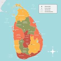 sri lanka político mapa vetor