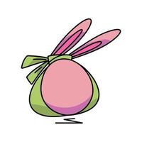 Páscoa ovo é Rosa e se assemelha uma Coelho plano vetor ilustração.