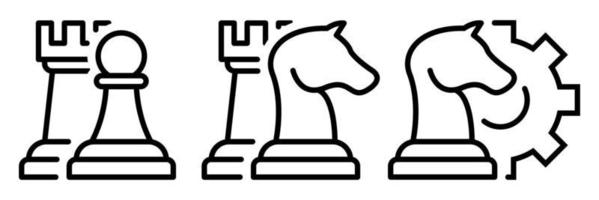 conjunto do xadrez peças vetor plano ícones