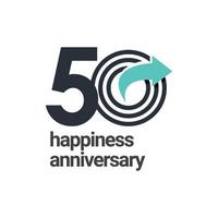 50 anos de felicidade aniversário vector template design ilustração