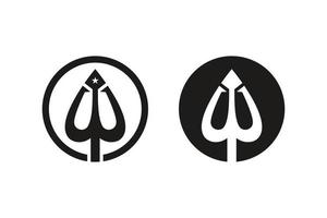 circular tridente logotipo Projeto ícone vetor ilustração