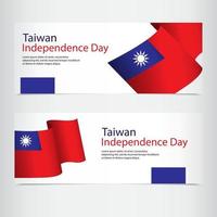 ilustração do modelo vetorial de celebração do dia da independência de taiwan vetor