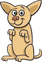 desenho animado brincalhão cachorro animal personagem fazendo uma stnad truque vetor