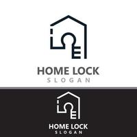 casa trava criativo logotipo Projeto segurança chave proteção conceito para o negócio vetor