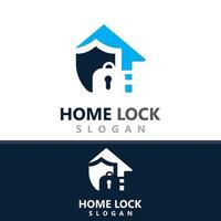 casa trava criativo logotipo Projeto segurança chave proteção conceito para o negócio vetor