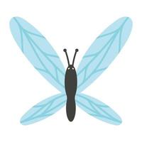 vetor ilustração do desenho animado azul borboleta isolado em branco.