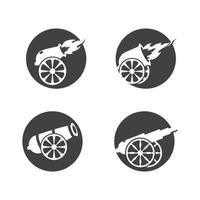 ilustração das imagens do logotipo da canhão vetor