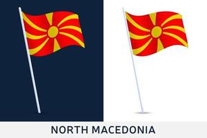 bandeira ondulada do norte da macedônia vetor