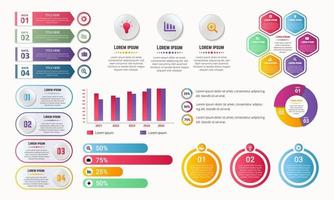 coleção de elementos gradiente infográfico vetor