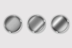 coleção de círculos de prata brilhante vetor