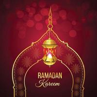 fundo islâmico ramadan kareem com lanterna vetor