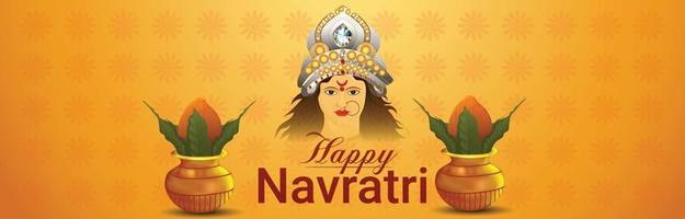 banner ou cabeçalho shubh navratri vetor