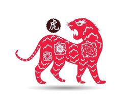 feliz ano novo chinês 2022 - ano do tigre. modelo de design do banner do ano novo lunar. vetor