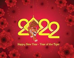 feliz ano novo chinês 2022 - ano do tigre. modelo de design do banner do ano novo lunar. vetor