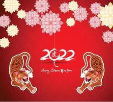 feliz ano novo chinês 2022 - ano do tigre. modelo de design do banner do ano novo lunar. vetor