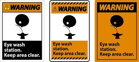 Atenção olho lavar estação manter área Claro placa vetor