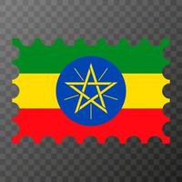 postagem carimbo com Etiópia bandeira. vetor ilustração.