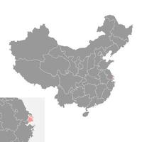 mapa do município de xangai, divisões administrativas da china. ilustração vetorial. vetor