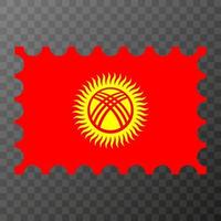 postagem carimbo com Quirguistão bandeira. vetor ilustração.