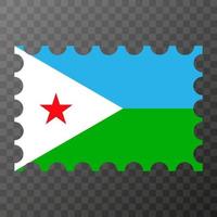 postagem carimbo com djibouti bandeira. vetor ilustração.