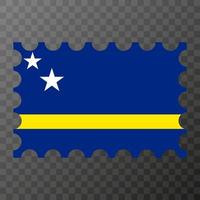 postagem carimbo com Curaçao bandeira. vetor ilustração.