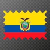 postagem carimbo com Equador bandeira. vetor ilustração.