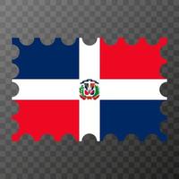 postagem carimbo com dominicano república bandeira. vetor ilustração.