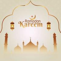 conceito de design criativo ramadan kareem ou eid mubarak com lanterna árabe vetor