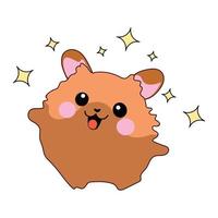 vetor isolado ilustração fofa hamster filhote pulando a partir de felicidade e alegria kawaii chibi japonês estilo emoji personagem adesivo emoticon sorrir emoção mascote Projeto