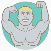 positivo face homem superior corpo ícone vetor ilustração