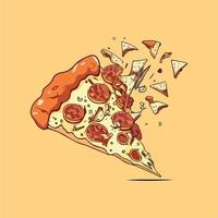 pizza fatia desenho animado estilo vetor ilustração com isolado fundo