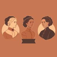 mulheres história mês a legado do fêmea fortalecimento plano vetor ilustração