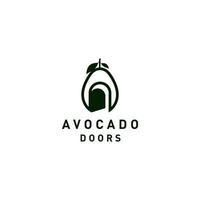 abacate fruta logotipo modelo. porta casa Projeto modelo logotipo. porta vetor logotipo Projeto. abacate fruta logotipo modelo.