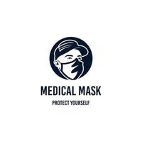 mascarar uma médico logotipo Projeto. impressionante moderno mascarar logotipo. uma mascarar médico logotipo. vetor