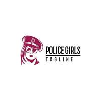polícia mulher linha arte Projeto gráfico inspiração vetor