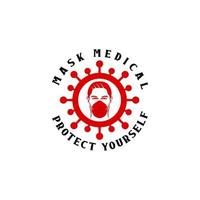 mascarar uma médico logotipo Projeto. impressionante moderno mascarar logotipo. uma mascarar médico logotipo. vetor